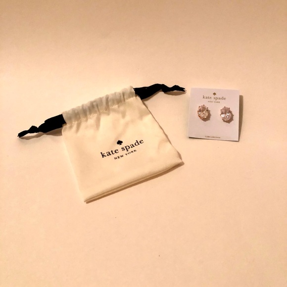 NWT Kate Spade Shine On CZ Stud Post Earrings Gold Plated Over Brass - Picture 4 of 6